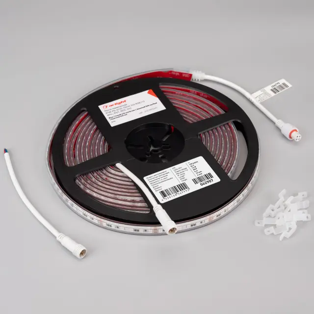 Светодиодная лента герметичная RTW-PS-A120-10mm 24V RGB (12 W/m, IP67, 2835, 5m), ракурс 4