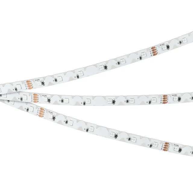 Светодиодная лента RZ-A60-8mm 24V RGB (8 W/m, IP20, 2835, 5m), ракурс 4