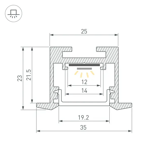 Профиль SL-LINE-3523-F-2500 WHITE, ракурс 3