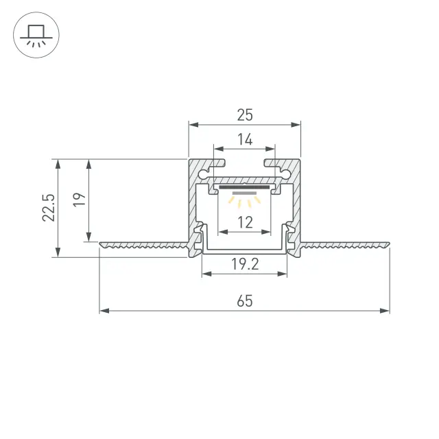 Профиль SL-LINIA20-FANTOM-2500 WHITE, ракурс 3