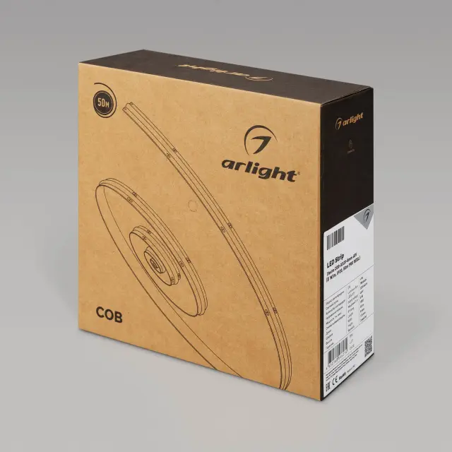 Светодиодная лента COB-X320-8mm 48V White6000 (8 W/m, IP20, 50m PRO REEL), ракурс 4