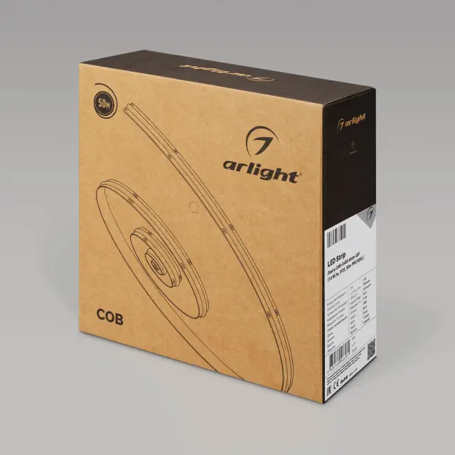 Светодиодная лента COB-X480-8mm 48V Warm2700 (10 W/m, IP20, 50m PRO REEL), ракурс 5