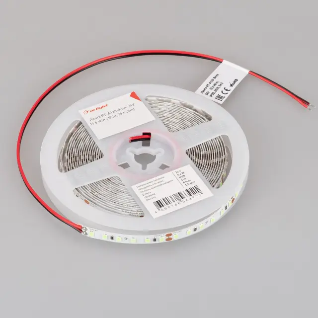 Светодиодная лента RT-A120-8mm 24V Tiffany (9.6 W/m, IP20, 2835, 5m), ракурс 3
