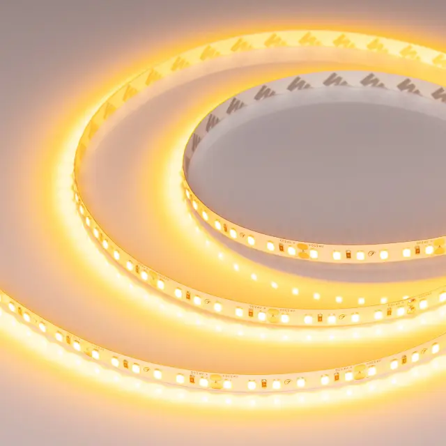 Светодиодная лента RT-A120-8mm 24V Gold (9.6 W/m, IP20, 2835, 5m)
