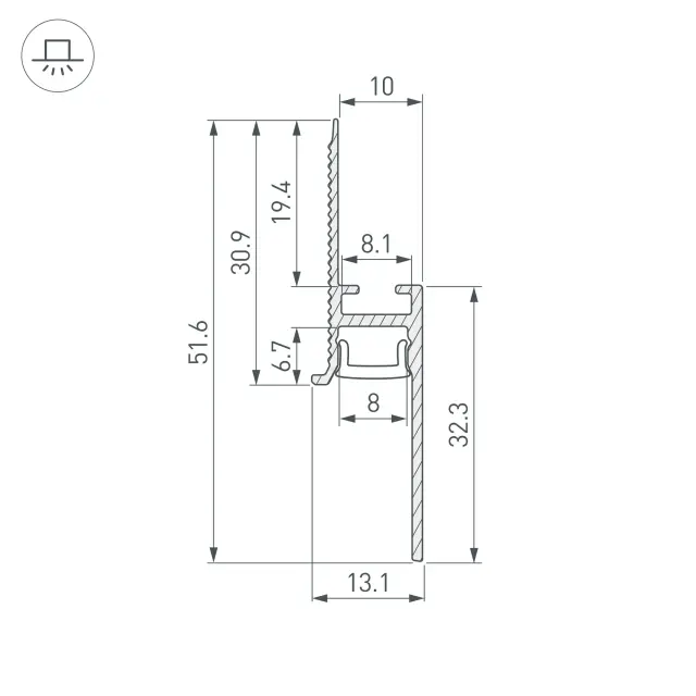 Профиль PLINTUS-FANTOM-H20-2000 WHITE, ракурс 4