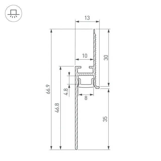 Профиль PLINTUS-FANTOM-H35-2000 BLACK, ракурс 4