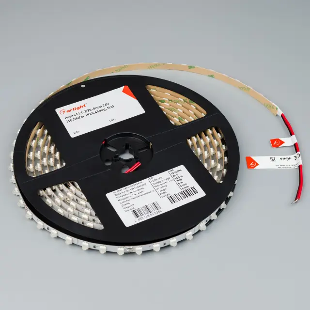 Светодиодная лента FLT-B70-8mm 24V Warm3000 (15.5 W/m, IP20, 45deg, 5m), ракурс 3