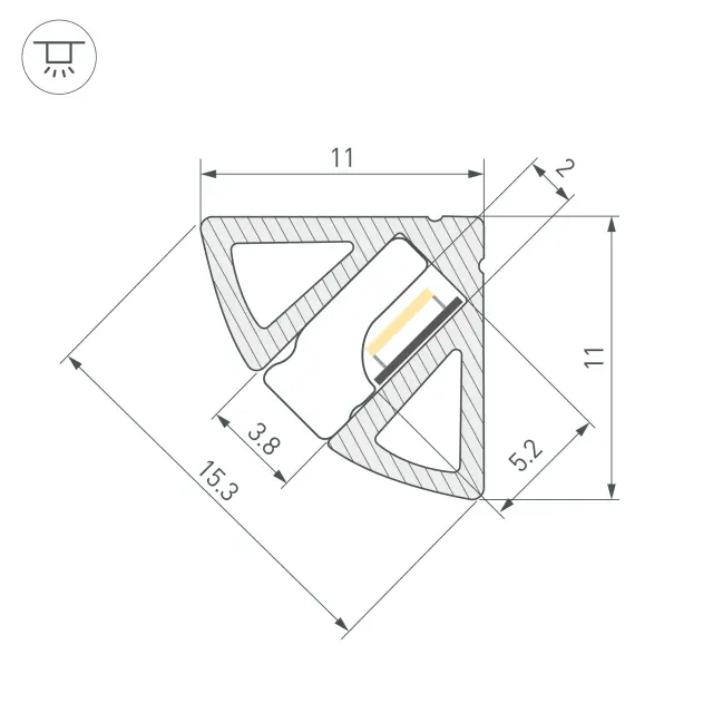 Профиль SL-KANT-H11-2000 ANOD BLACK, ракурс 4