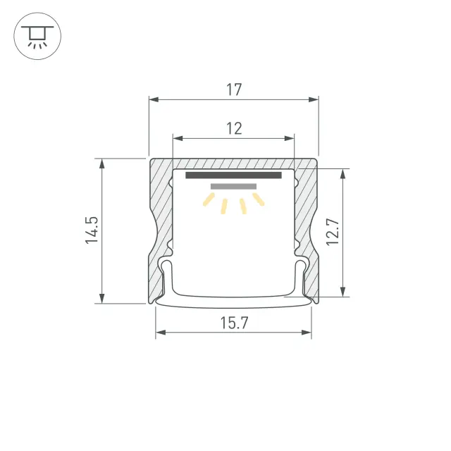 Профиль LINE-1715-2000 ANOD, ракурс 3