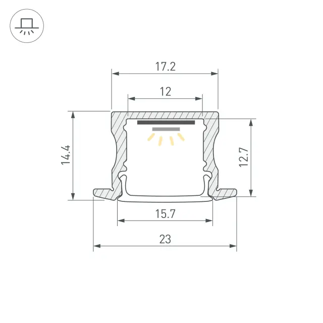 Профиль LINE-2315-F-2000 WHITE, ракурс 3