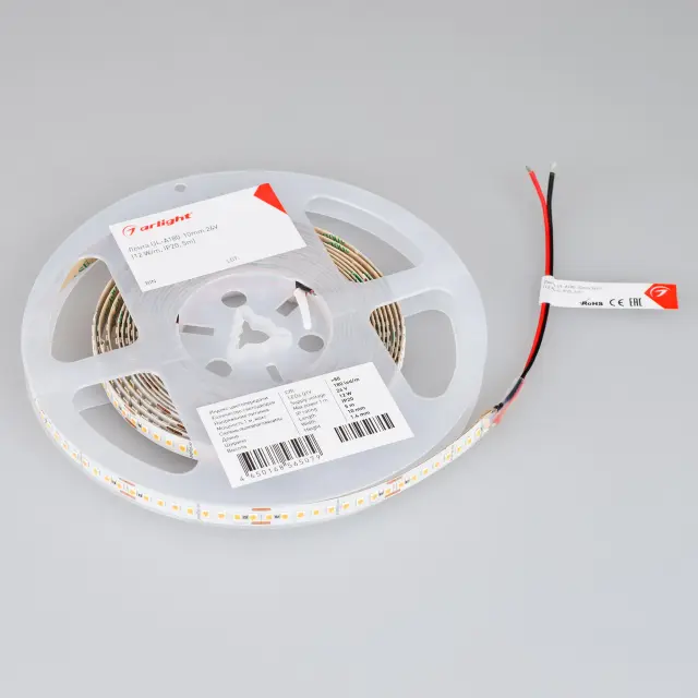 Светодиодная лента UL-A180-10mm 24V Day5000 (12 W/m, IP20, 5m), ракурс 3
