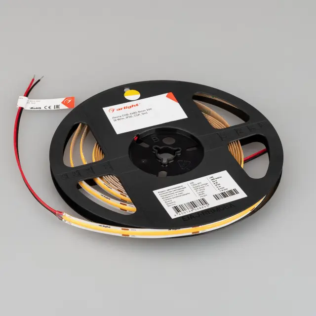Светодиодная лента COB-X480-8mm 24V Warm3500 (8 W/m, IP20, CSP, 5m), ракурс 4