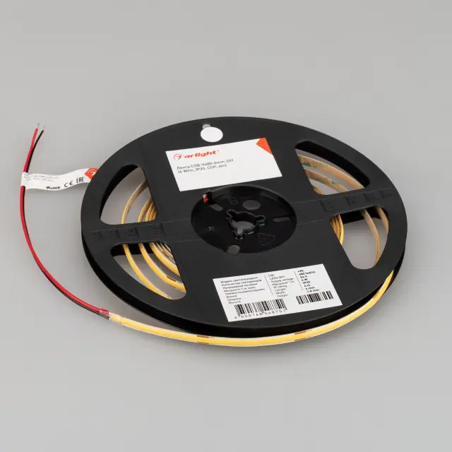 Светодиодная лента COB-X480-6mm 24V Warm3500 (6 W/m, IP20, CSP, 5m), ракурс 2