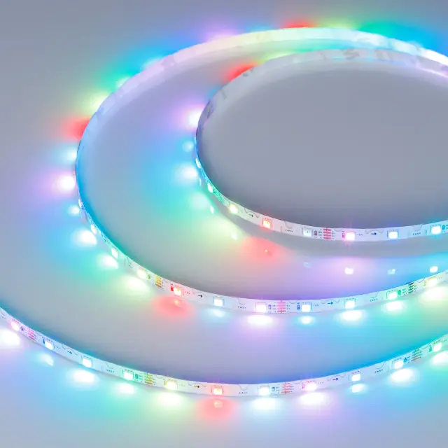 Светодиодная лента SPI-RZ-F60-6mm 12V RGB-PX1-BPT (7 W/m, IP20, 3535, 5m), ракурс 3