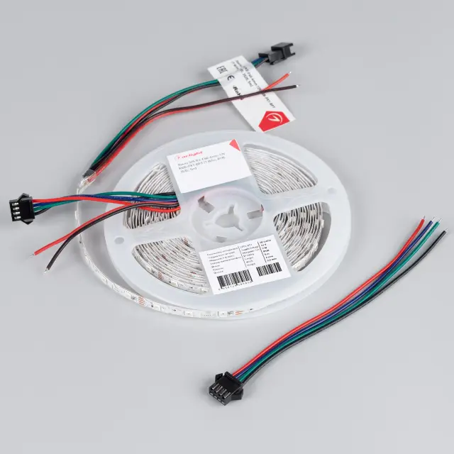 Светодиодная лента SPI-RZ-F60-6mm 12V RGB-PX1-BPT (7 W/m, IP20, 3535, 5m), ракурс 4