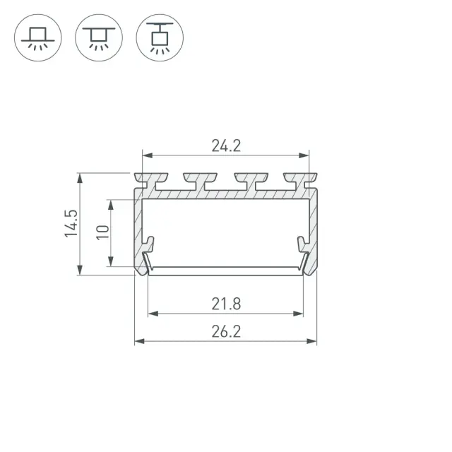 Профиль PLS-LOCK-H15-3000 ANOD, ракурс 3