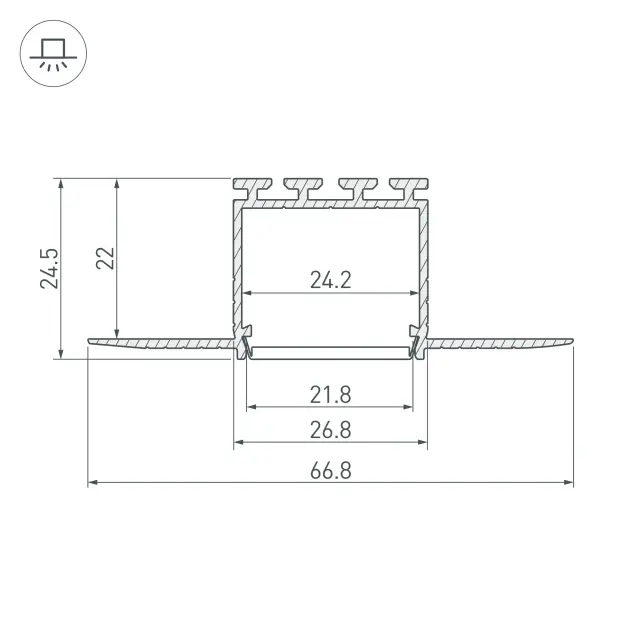 Профиль PLS-LOCK-H25-F-HIDE-3000, ракурс 3