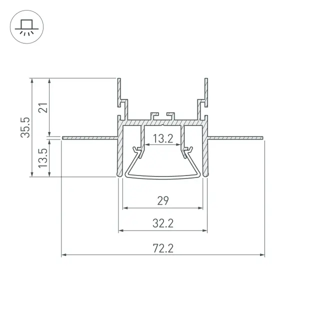 Профиль FOLED-CEIL-CENTER-3000, ракурс 3