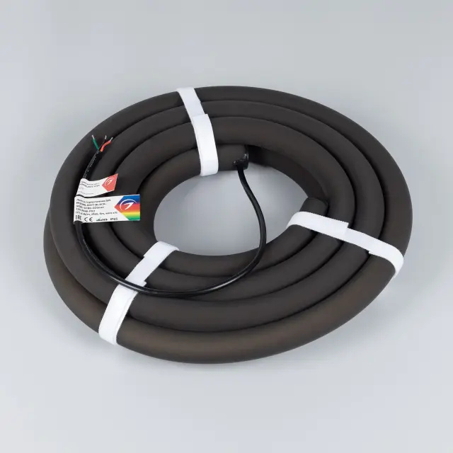 Гибкий неон SPI MOONLIGHT-BLACK-SIDE-G180-D25mm 12V RGB-PX2 (21.6 W/m, IP65, 5m, wire x1), ракурс 3
