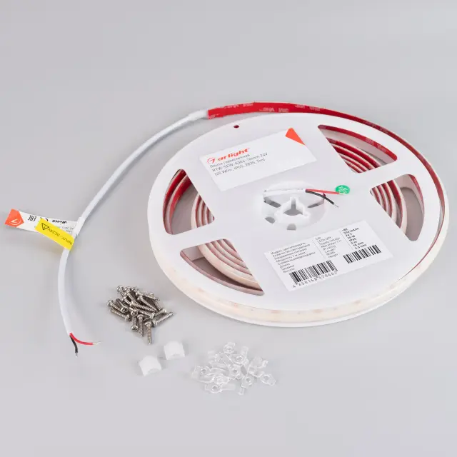 Светодиодная лента герметичная RTW-SEW-A304-10mm 24V Warm3500 (25 W/m, IP65, 2835, 5m), ракурс 3