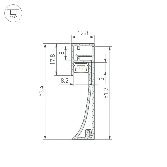 Профиль PLINTUS-H54-2000 WHITE, ракурс 4