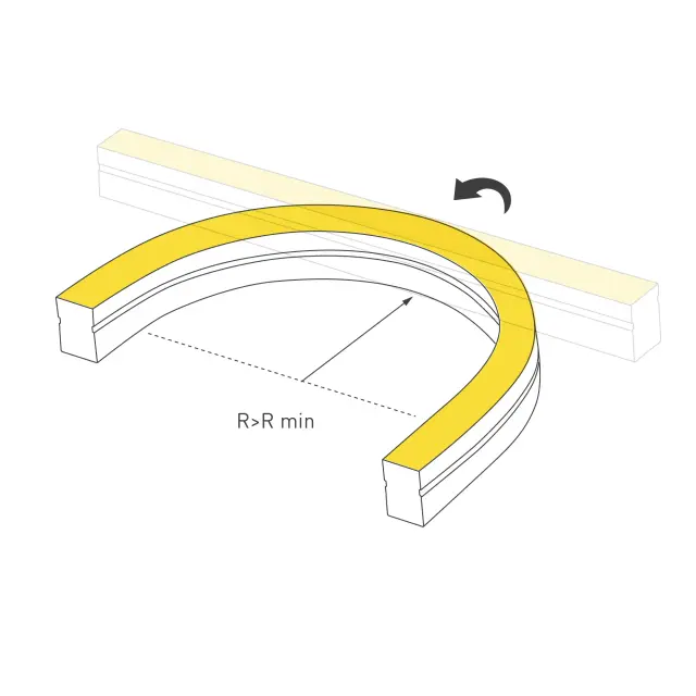 Гибкий неон MOONLIGHT-SIDE-A140-12x17mm 24V White-MIX (12 W/m, IP67, 5m, wire x2), ракурс 2
