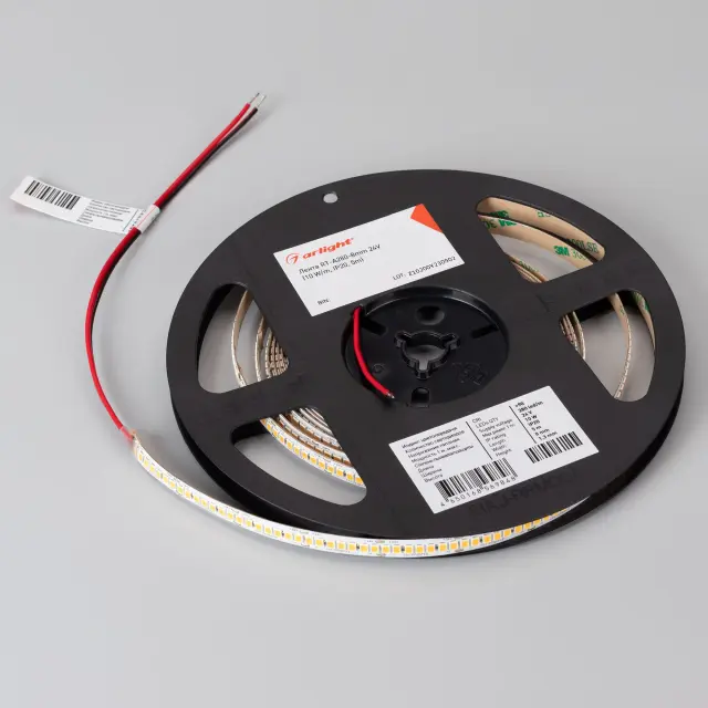 Светодиодная лента RT-A280-8mm 24V Warm2700 (10 W/m, IP20, 5m), ракурс 2