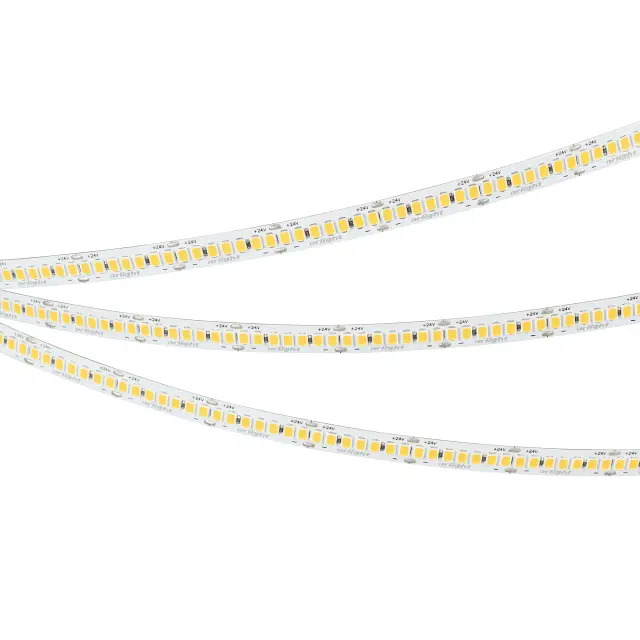 Светодиодная лента RT-A280-8mm 24V Warm3000 (10 W/m, IP20, 5m), ракурс 2