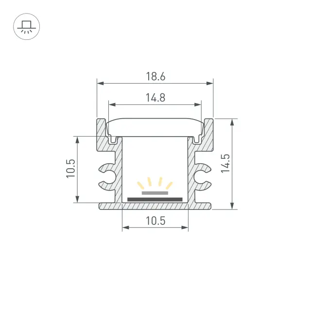 Профиль FLOOR18-H15-3000 ANOD, ракурс 3