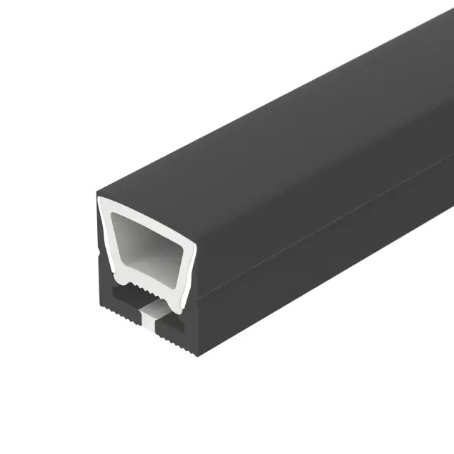 Силиконовый профиль WPH-FLEX-1616-TOP-S11-5m FULL BLACK, ракурс 2