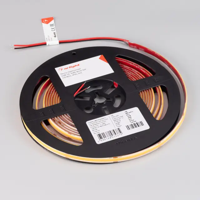 Светодиодная лента герметичная COB-SE-X480-8mm 24V Warm2700 (10 W/m, IP65, 5m), ракурс 2