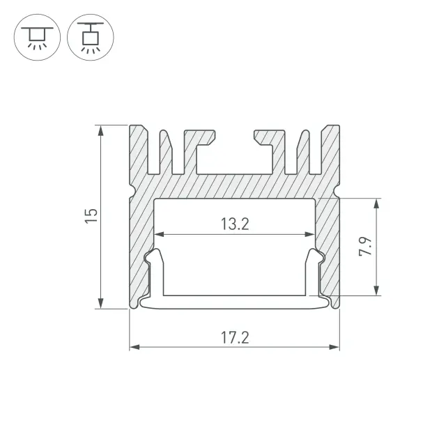 Профиль LINE-1716-2000 ANOD, ракурс 3