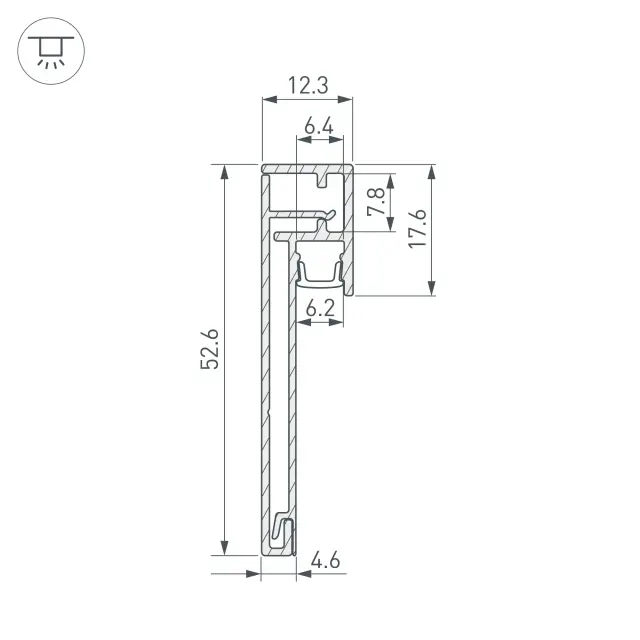 Профиль PLINTUS-H54B-2000 BLACK, ракурс 3
