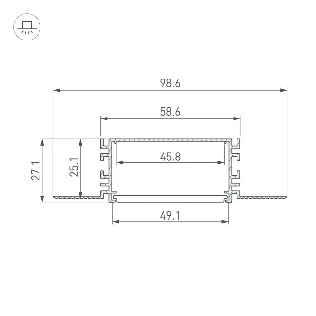 Профиль FANTOM-W49-2000 ANOD, ракурс 2