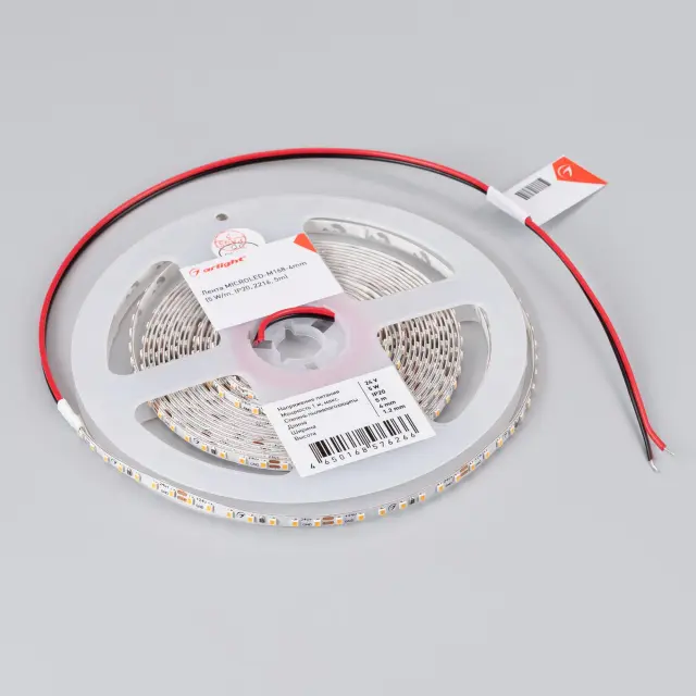 Светодиодная лента MICROLED-M168-4mm 24V White6000 (5 W/m, IP20, 2216, 5m), ракурс 2