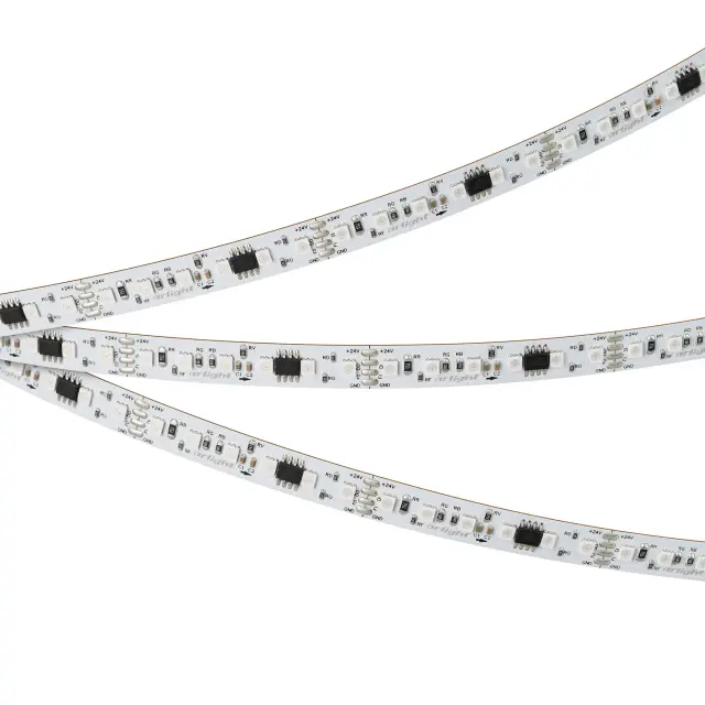 Светодиодная лента SPI-A120-10mm 24V RGB-PX6-BPT (23 W/m, IP20, 2835, 5m), ракурс 2