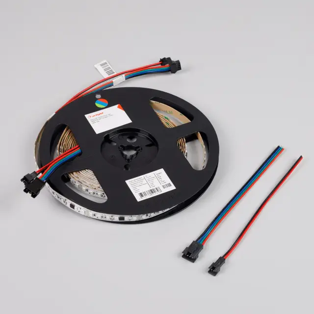 Светодиодная лента SPI-A120-10mm 24V RGB-PX6-BPT (23 W/m, IP20, 2835, 5m), ракурс 3