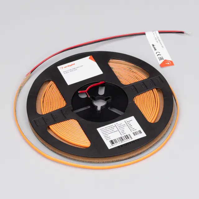 Светодиодная лента COB-X480-4mm 24V Orange (4 W/m, IP20, 5m), ракурс 3