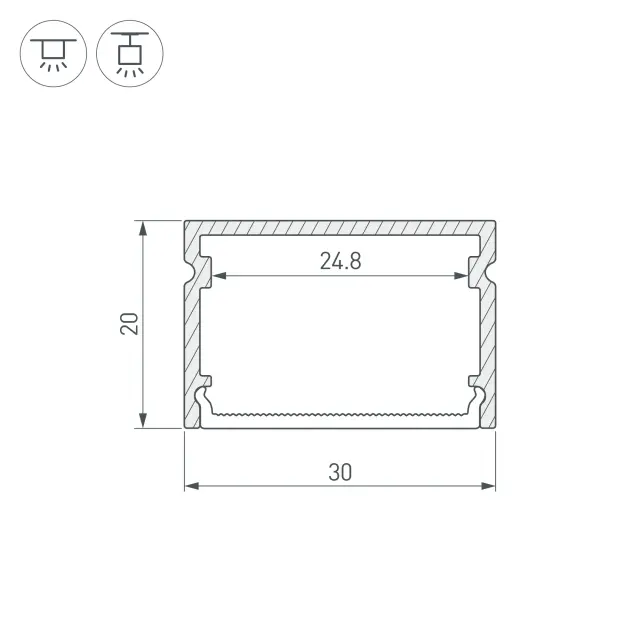 Профиль LINE-3020-2000 ANOD, ракурс 3