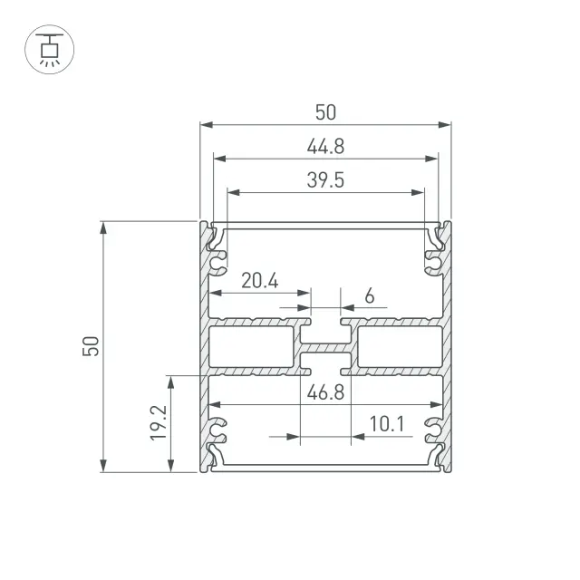 Профиль LINE-5050-DUAL-3000 ANOD, ракурс 4