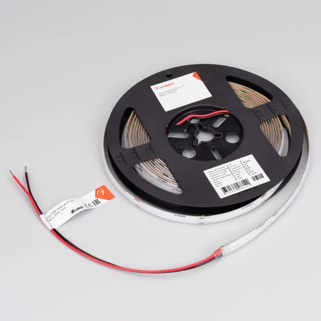 Светодиодная лента COB-X480-8mm 24V Green (8 W/m, IP20, 5m), ракурс 3