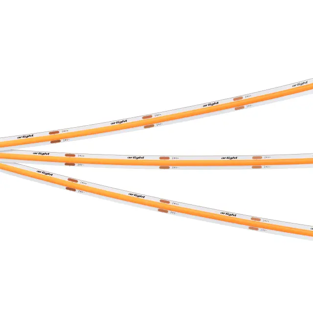 Светодиодная лента COB-X480-8mm 24V Orange (8 W/m, IP20, 5m), ракурс 4