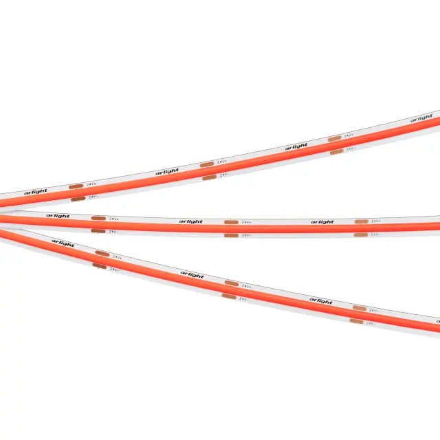 Светодиодная лента COB-X480-8mm 24V Red (8 W/m, IP20, 5m), ракурс 4