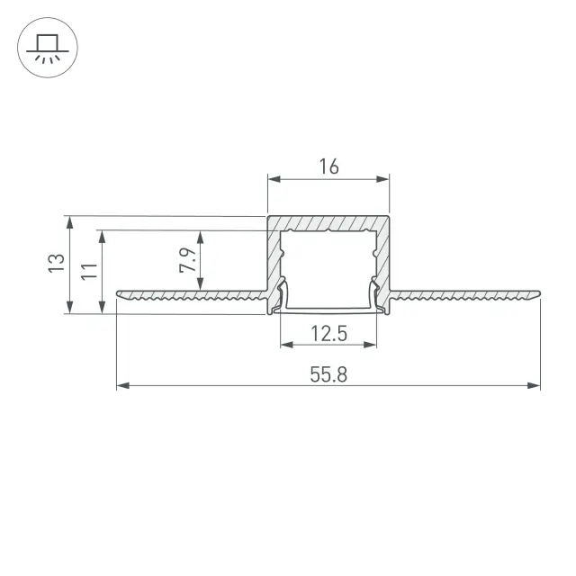 Профиль SL-LINIA16-FANTOM-2000 ANOD, ракурс 3