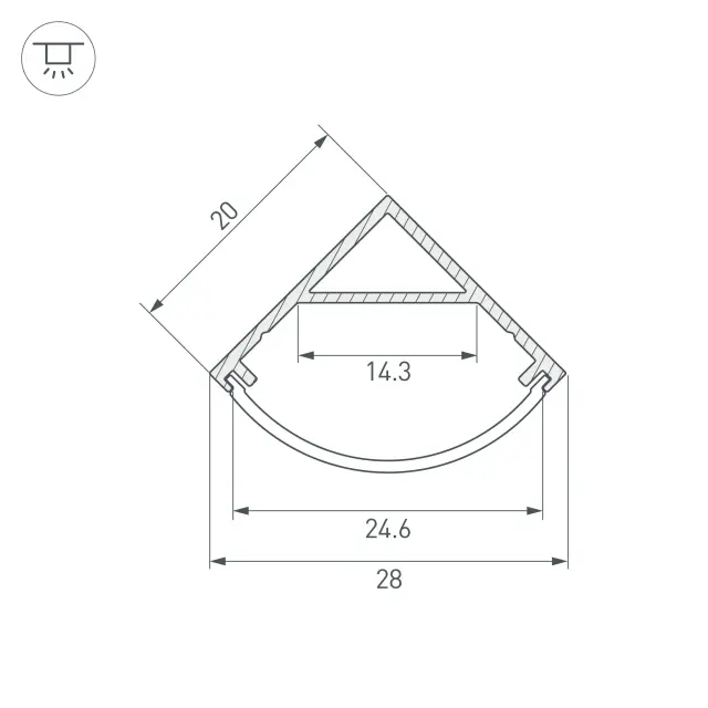 Профиль SL-KANT-H20-2000 ANOD, ракурс 3