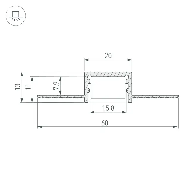 Профиль SL-LINIA20-FANTOM-2000 ANOD, ракурс 3