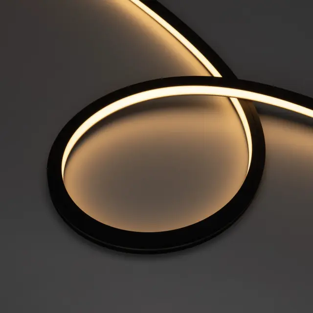 Гибкий неон NOVA-TOP-BLACK-A120-16x15mm 24V Warm3500 (10 W/m, IP67, 2835, 5m, wire x2)