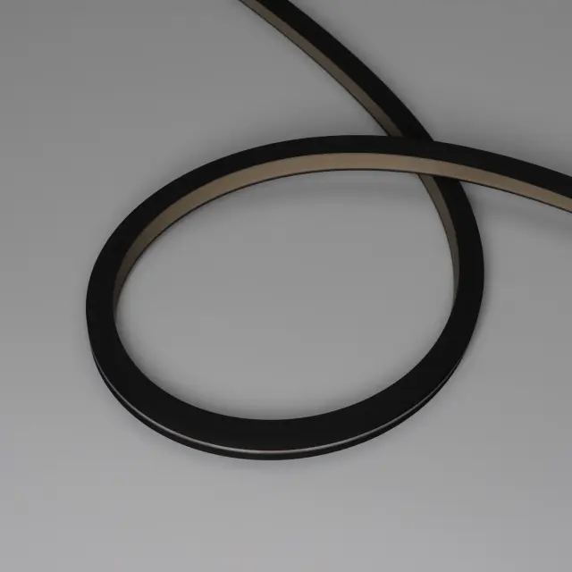 Гибкий неон NOVA-TOP-BLACK-A120-16x15mm 24V Warm3500 (10 W/m, IP67, 2835, 5m, wire x2), ракурс 2