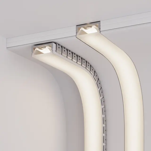 Силиконовый профиль WPH-FLEX-5025-TOP-S23-5m WHITE, ракурс 3