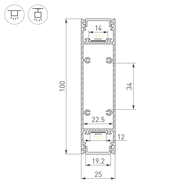 Профиль SL-LINE-25100-DUAL-2500 ROSE CHAMPAGNE, ракурс 4